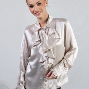 חולצת סאטן מלמלה - l