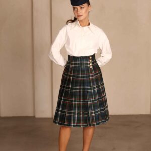 חצאית סקוטית פליסה ירוקה - 46