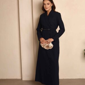 שמלה מעטפת כחולה מקסי - 44