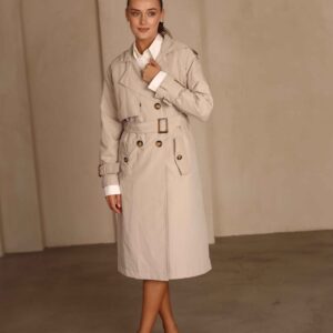 מעיל טרנץ' צבע אבן